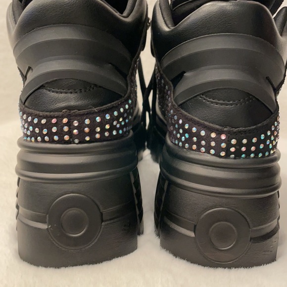 AWang X Dolls Kill Ultra Sparkly Black Platform Sneakers - NWT - Picture 2 of 10